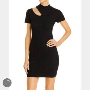 Acqua Black Ribbed Cutout Knit Dress Medium